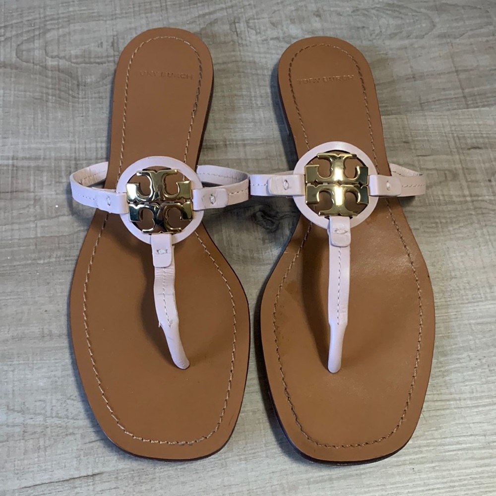 Tory Burch Leather Sandals with Gold Hardware, women’s size 10